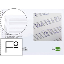 BLOC MUSICA FOLIO FOLIO APAISADO LIDERPAPEL 00739 UNIDAD