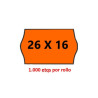 ETIQUETAS MAQ. 26*16 ONDA NARANJA REMOVIBLE ROLLO 1000U (40)