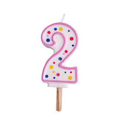 VELA NUMEROS CUMPLEAÑOS TRICOLOR Nº 2 VERBETENA