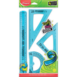 REGLA JUEGO MAPED ESCOLAR FLEXIBLE TWIST'N FLEX 25CM 4 PIEZAS 897157