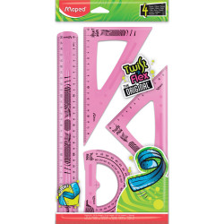 REGLA JUEGO MAPED ESCOLAR FLEXIBLE TWIST'N FLEX 25CM 4 PIEZAS 897157