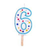 VELA NUMEROS CUMPLEAÑOS TRICOLOR Nº 6 VERBETENA