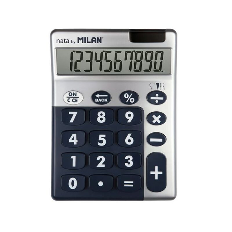 CALCULADORA MILAN SILVER TECLAS GIGANTES 10 DIGITOS 159906SL