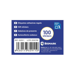 ETIQUETAS FELICIDADES POESSA NAVIDAD SURTIDAS DE PARA ROLLO 100U 25*25 332911