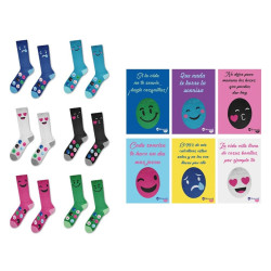 EXPOSITOR 12 PARES CALCETINES CARITAS CON MENSAJE POESSA 331901