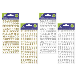 NUMEROS ADHESIVOS BISMARK GLITTER ORO/PLATA 330605 POESSA