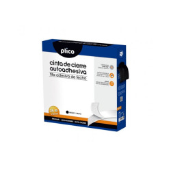CINTA VELCRO PLICO ADHESIVA NEGRA 20MM*25M CAJA 13331