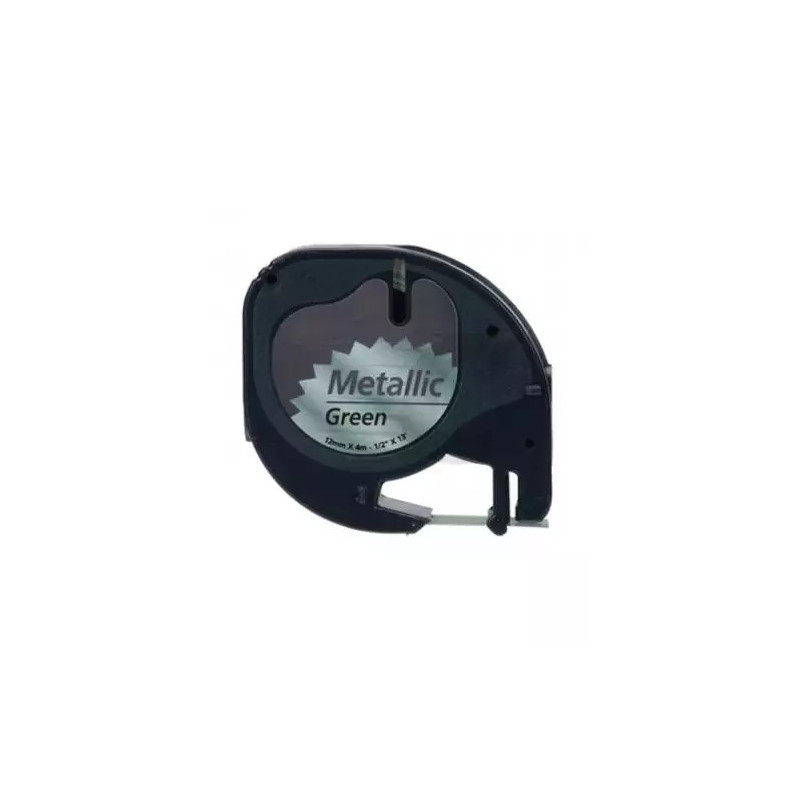 CINTA ROTULAR DYMO TAG 12MM*4M METAL NE/VE 91209