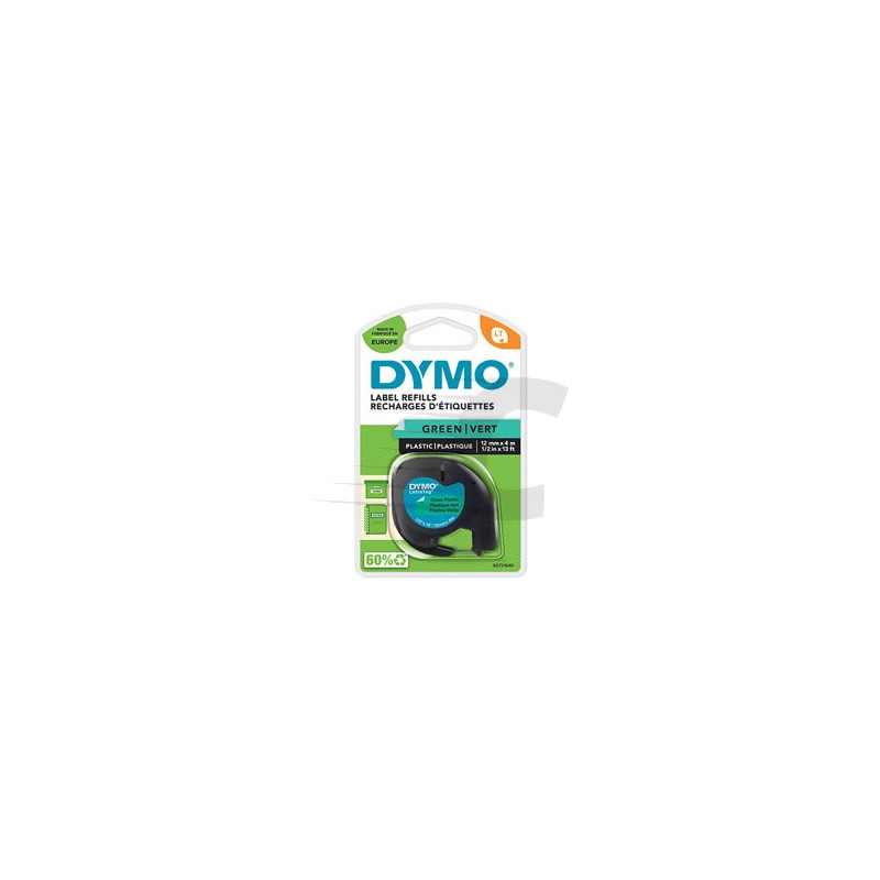 CINTA ROTULAR DYMO TAG 12MM*4M PLASTICO NE/VE 91204