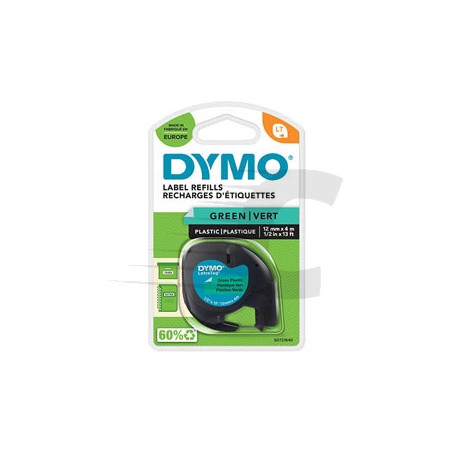 CINTA ROTULAR DYMO TAG 12MM*4M PLASTICO NE/VE 91204
