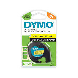 CINTA ROTULAR DYMO TAG 12MM*4M PLASTICO NE/AM 91202