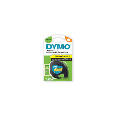 CINTA ROTULAR DYMO TAG 12MM*4M PLASTICO NE/AM 91202