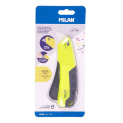 CUTTER SEGURIDAD MILAN AUTO RETRACTIL SERIE ACID AMARILLO BWM10523Y