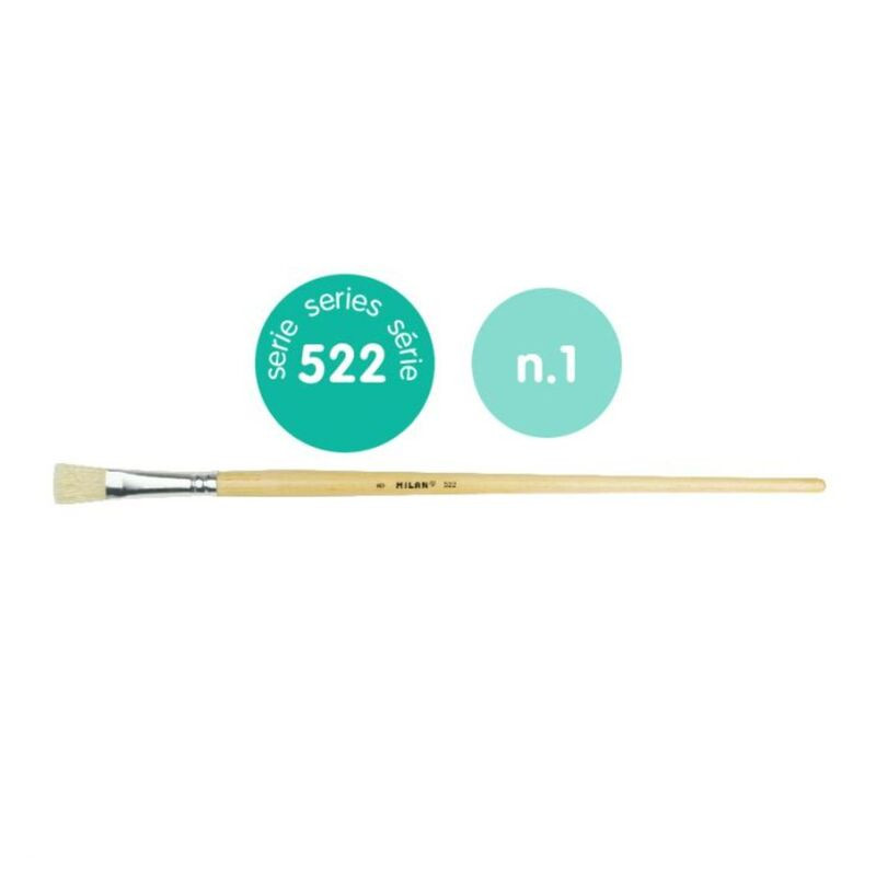 PINCEL MILAN 522 PELO CERDA CHUNKING PLANO PARA OLEO SERIE 522 Nº 1 UNIDAD