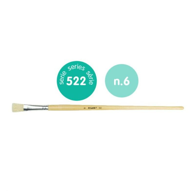 PINCEL MILAN 522 PELO CERDA CHUNKING PLANO PARA OLEO SERIE 522 Nº 6 UNIDAD