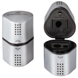 SACAPUNTAS DEPOSITO TRIO GRIP 3 USOS GRIS FABER CASTELL