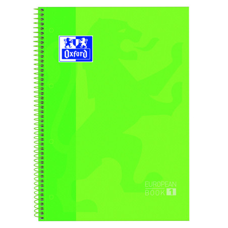 CUADERNO ENRI OXFORD SCHOOL EUROPEAN A-4  80H HZTAL VERDE MANZANA 400118238