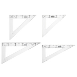 ESCUADRA 25CM TRANSPARENTE BOLSA INDIVIDUAL FAIBO