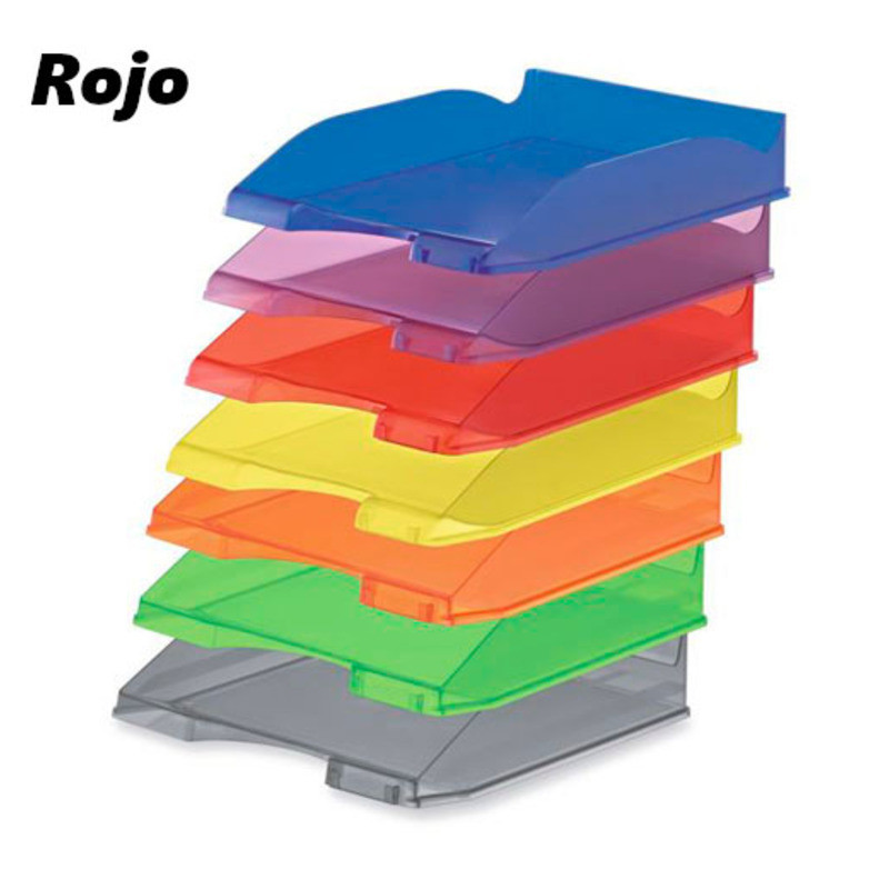 BANDEJA APILABLE FAIBO PLASTICO TRANSLUCIDO ROJO 93TR-63