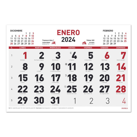 CALENDARIO MYRGA24 2024 43*31CM FALDILLA 1594