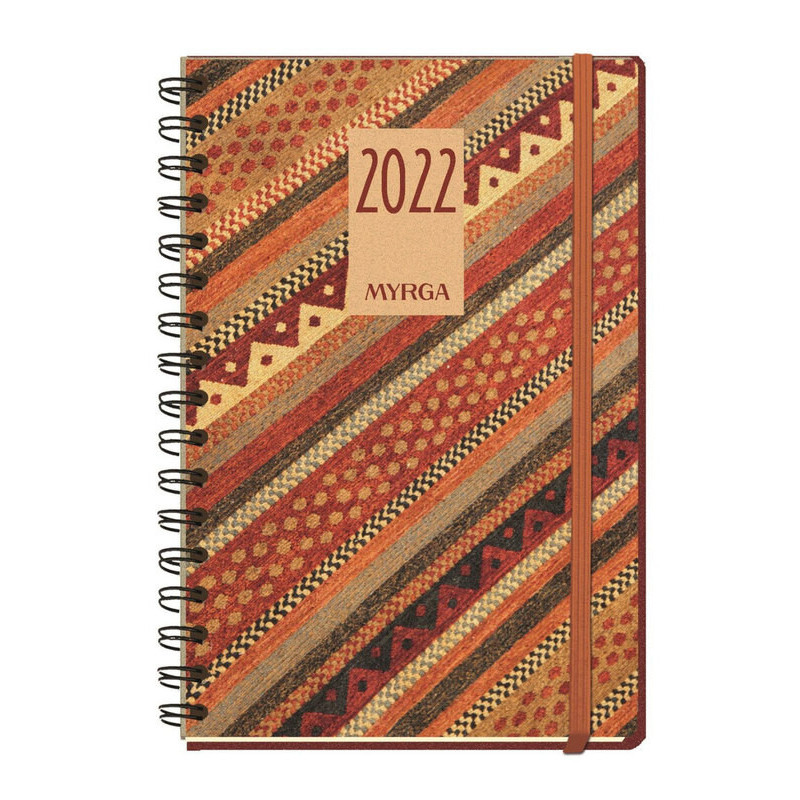 AGENDA MYRGA22 2022 21*14,5CM ESPIRAL DIA PAGINA ETNICA 3004ET
