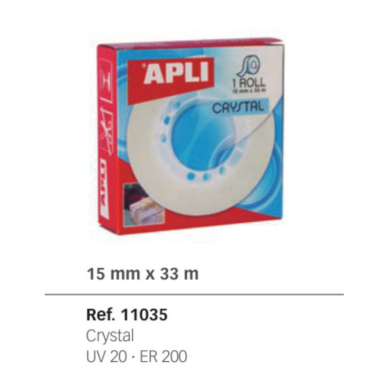 CINTA ADHESIVA APLI CRYSTAL 33*15 REF 11035