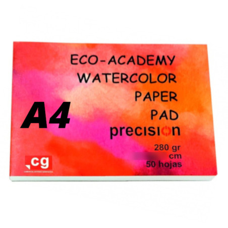 PAPEL PRECISION ECO-ACADEMY ACUARELA A-4 21*29,7 280G BLOC 50H