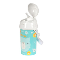 BOTELLA 500ML APERTURA AUTOM. CON PAJITA SAFTA PREESCOLAR "CAT" 312284899 19,5*7,3 SAFTA22