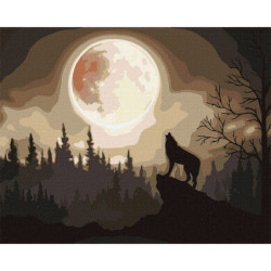 LIENZO IDEYKA 40*50 PARA PINTAR POR NUMEROS 4291 LOBO LUNA PRECISION