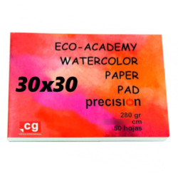PAPEL PRECISION ECO-ACADEMY ACUARELA CUADRADO 30*30 280G BLOC 50H