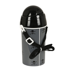 BOTELLA 500ML APERTURA AUTOM. CON PAJITA BLACKFIT8 "SKULL" 342241899 19,5*7,3 SAFTA22
