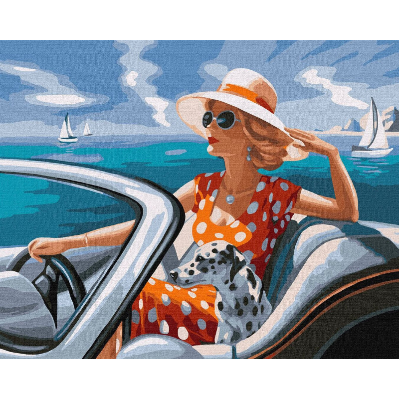 LIENZO IDEYKA 40*50 PARA PINTAR POR NUMEROS 2535 DESCAPOTABLE RETRO PRECISION