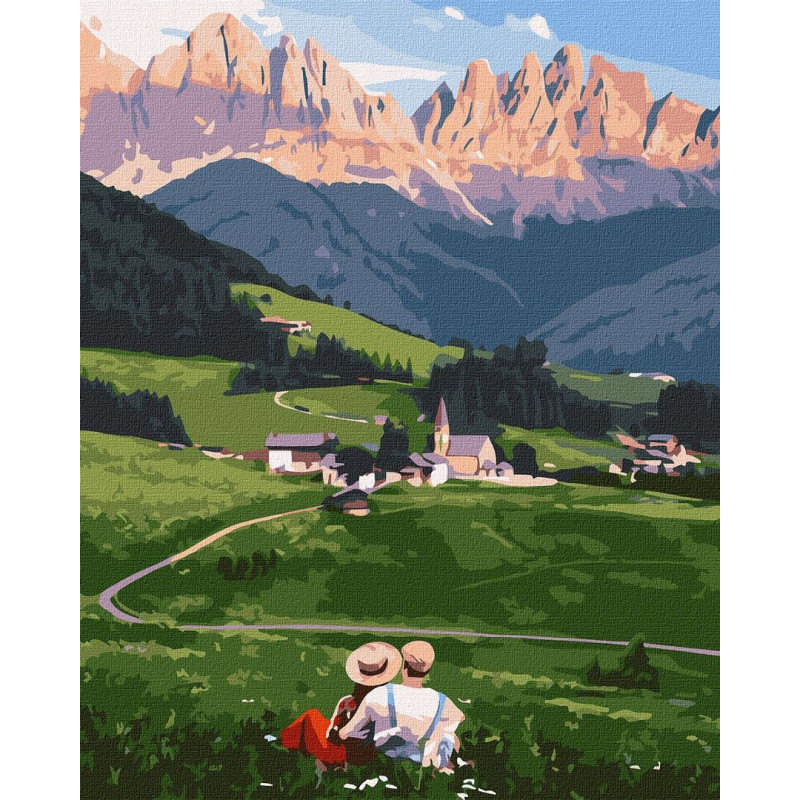 LIENZO IDEYKA 40*50 PARA PINTAR POR NUMEROS 2854 PAREJA MONTAÑA PRECISION