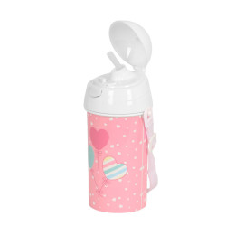 BOTELLA 500ML APERTURA AUTOM. CON PAJITA BLACKFIT8 "GLOBITOS" 342339899 SAFTA23 VAC