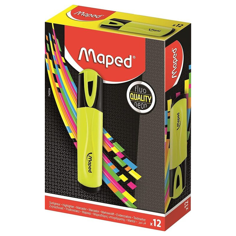 MARCD.FLUOR MAPED FLUO PEPS COLOR AMARILLO CAJA 12U 742534