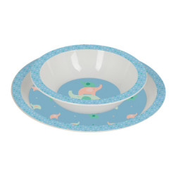 SET DE PLATOS Y CUBIERTOS SAFTA PREESCOLAR "ELEFANTES" 342390933 SAFTA23 VAC