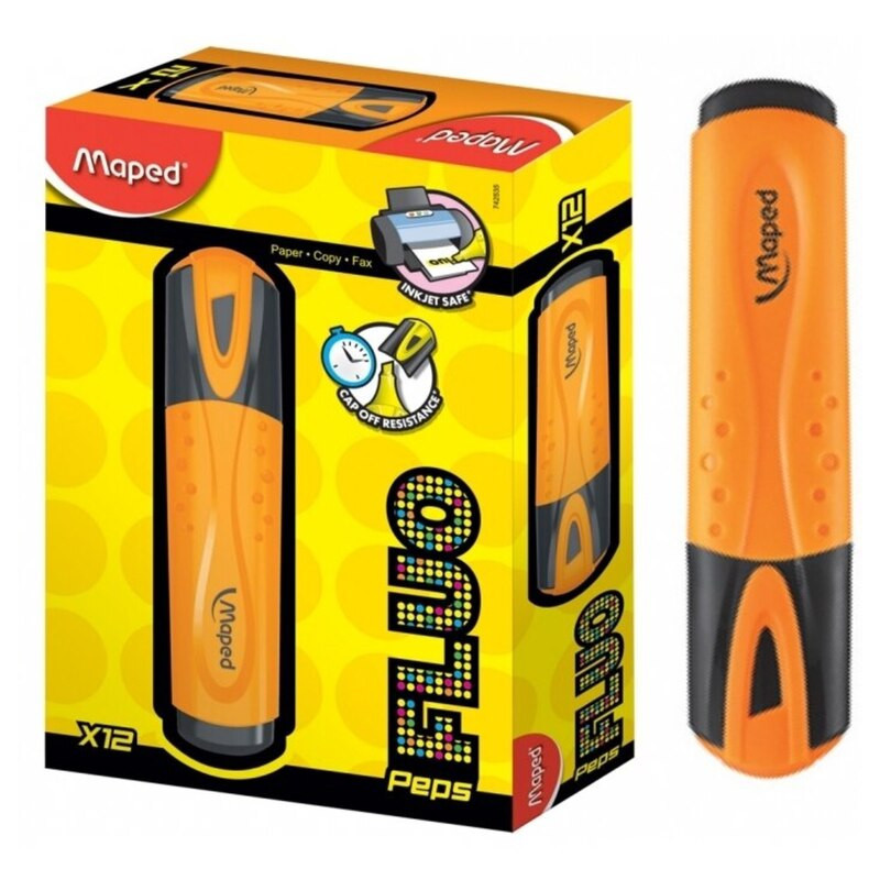 MARCD.FLUOR MAPED FLUO PEPS COLOR NARANJA CAJA 12U 742535