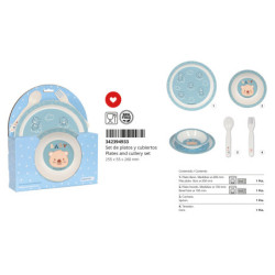 SET DE PLATOS Y CUBIERTOS SAFTA PREESCOLAR "BABY BEAR" 342394933 SAFTA23 VAC