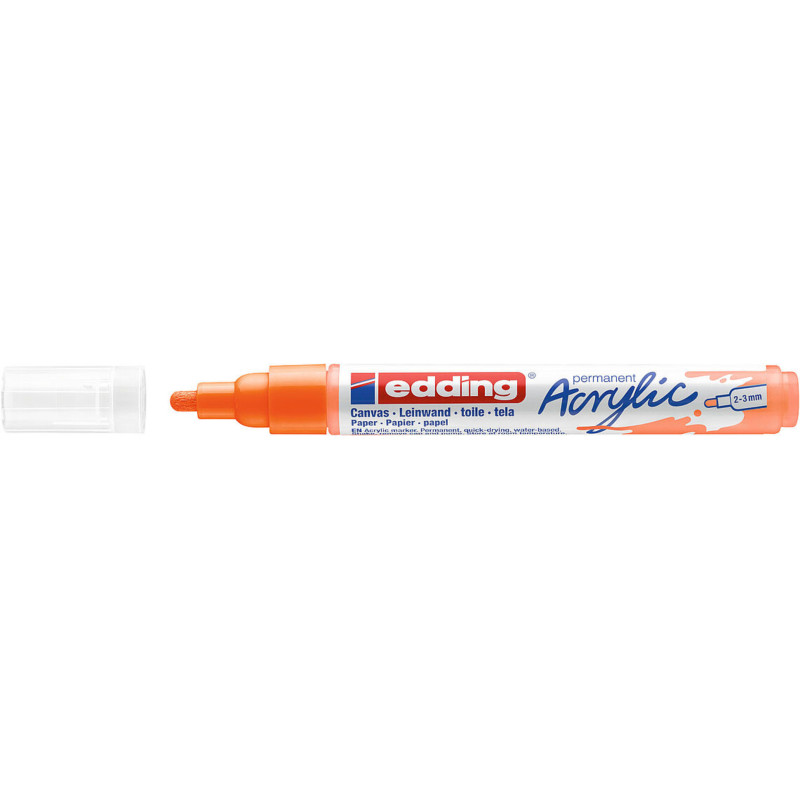 MARCADOR EDDING N.º 5100 ACRILICO 2-3 MM NARANJA NEON COLOR 66 UNIDAD