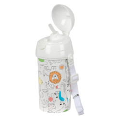 BOTELLA 500ML APERTURA AUTOM. CON PAJITA SAFTA PREESCOLAR "ZOO" SAFTA25 ENERO 342491899