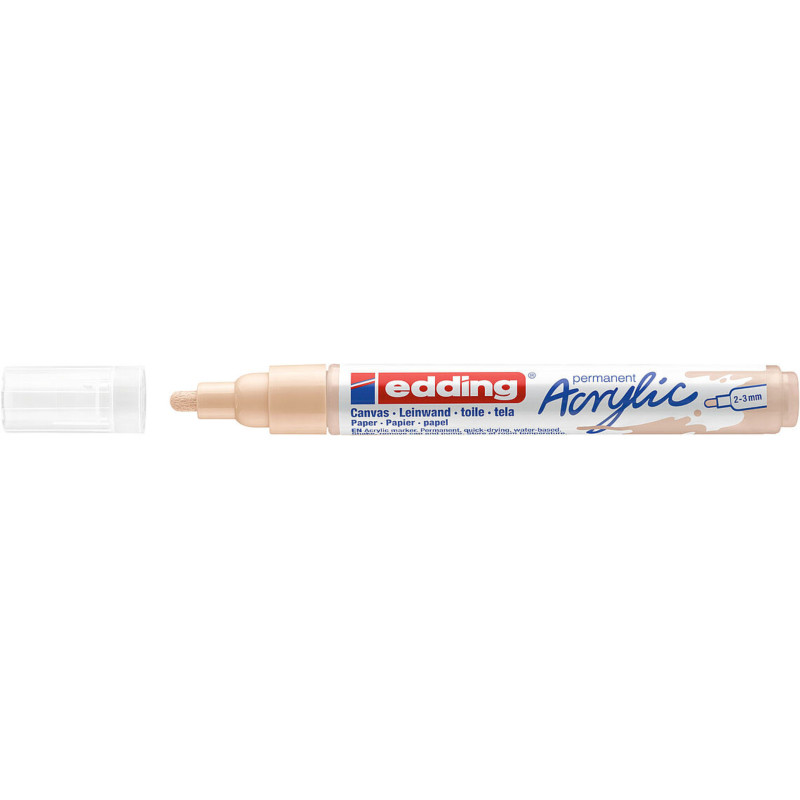 MARCADOR EDDING N.º 5100 ACRILICO 2-3 MM BEIGE CALIDO COLOR 255 UNIDAD