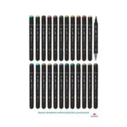 ESTUCHE ARTIST 24 MARCADORES ACRILICOS DOBLE PUNTA PINCEL SURTIDOS ALEX BOG AB-0658