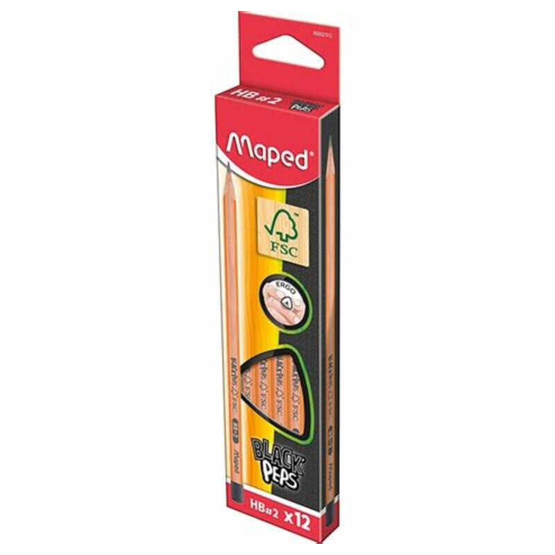LAPIZ MAPED TRIANGULAR MADERA HB BLACK PEPS CERTIFICADO FSC 850021FC DOCENA