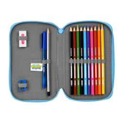 ESTUCHE CREMA DOBLE PEQ 28 PCS BOB ESPONJA "POSITIVE VIBES" 412191854 19,5*12,5 SAFTA22