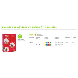 ETIQUETAS APLI GOMETS CAJA RECTANGULOS 3 TAM 200H 704 ^