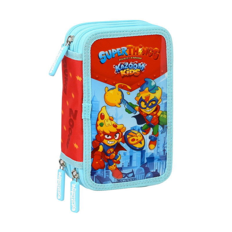 ESTUCHE CREMA TRIPLE 36 PCS SUPERTHINGS "KAZOOM KIDS" 412276857 19,5*12,5 SAFTA22