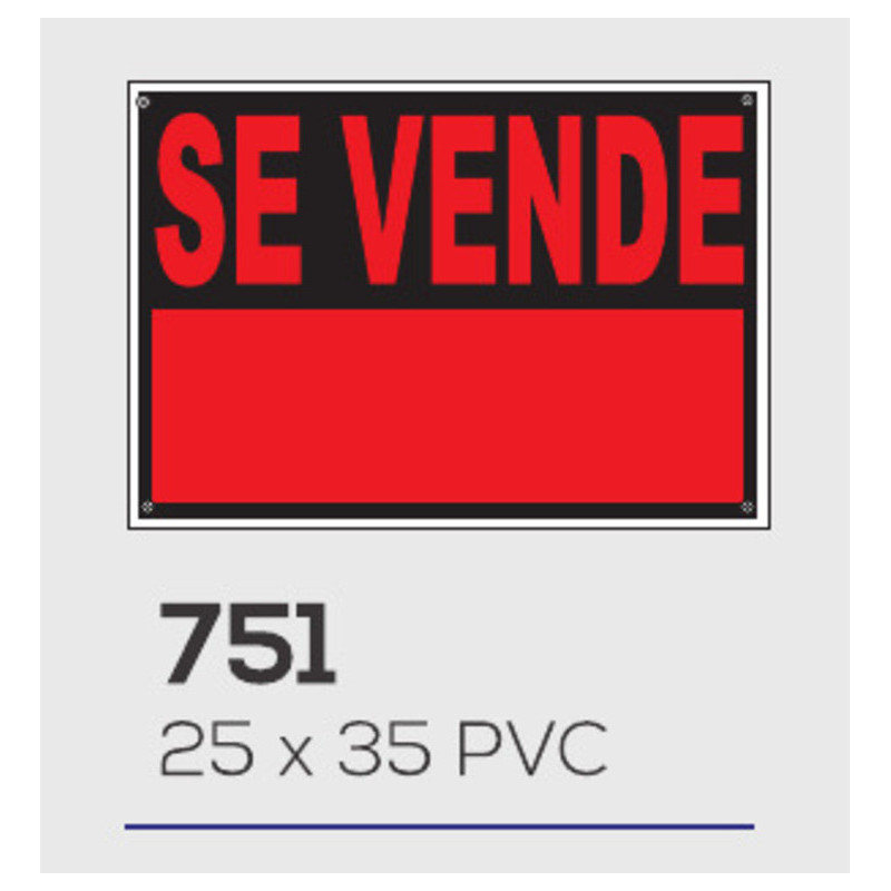 LETRERO PVC 25*35  SE VENDE FLUOR ROJO MOD 751