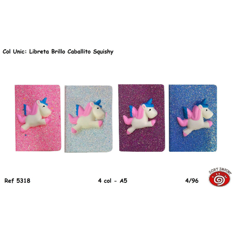 LIBRETA SORT PURPURINA SQUISHY UNICORNIO 5318