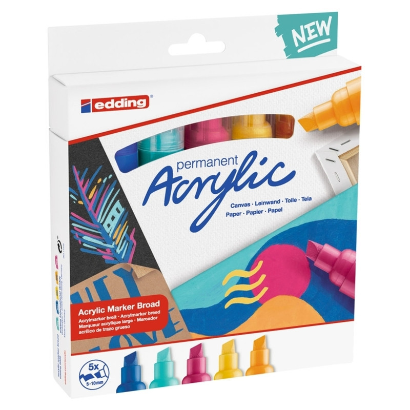 MARCADOR EDDING N.º 5000 PACK 5 ACRILICOS 5-10 MM ABSTRACTO 5-S-999 UNIDAD