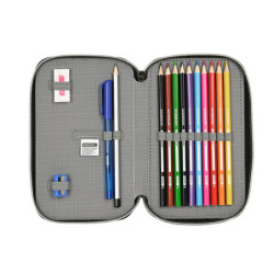 ESTUCHE CREMA DOBLE PEQ 28 PCS NERF "NEON" 412240854 19,5*12,5 SAFTA22